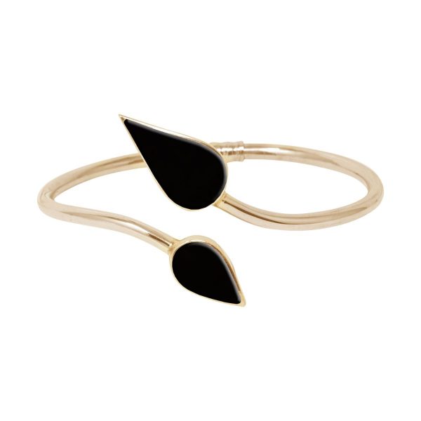 Yellow Gold Whitby Jet Bangle