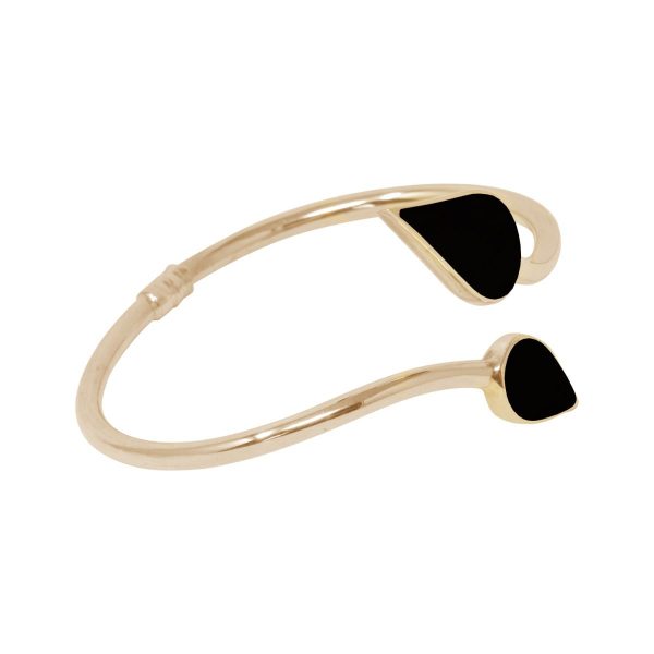 Yellow Gold Whitby Jet Bangle