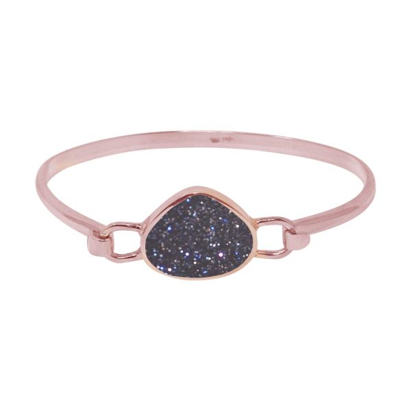 Rose Gold Blue Goldstone Bangle