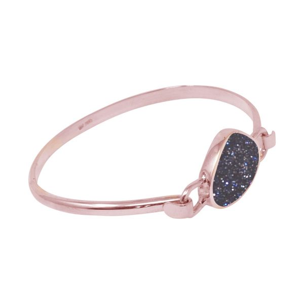 Rose Gold Blue Goldstone Bangle