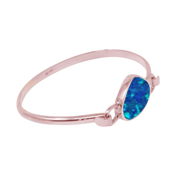 Rose Gold Opalite Cobalt Blue Bangle