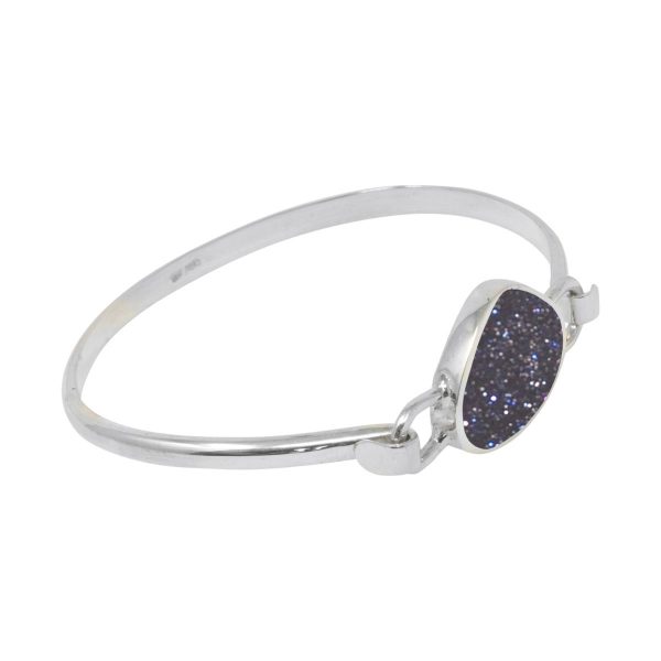 Silver Blue Goldstone Bangle