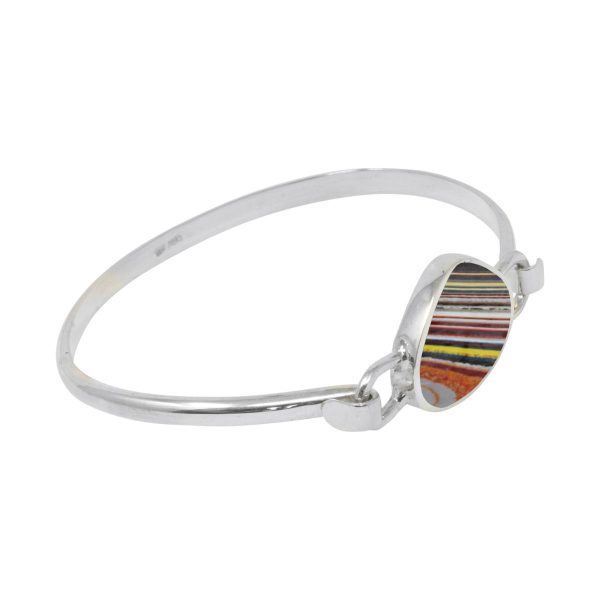 Silver Fordite Bangle