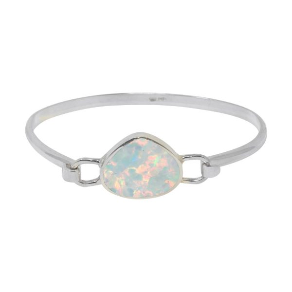 Silver Opalite Sun Ice Bangle