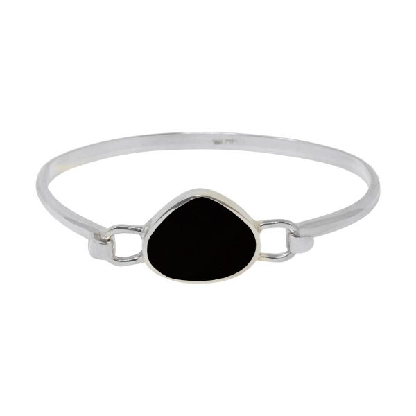 Silver Whitby Jet Bangle