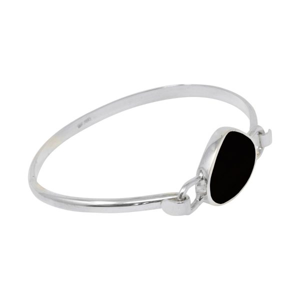 Silver Whitby Jet Bangle