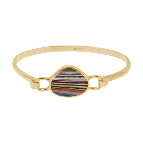 Yellow Gold Fordite Bangle