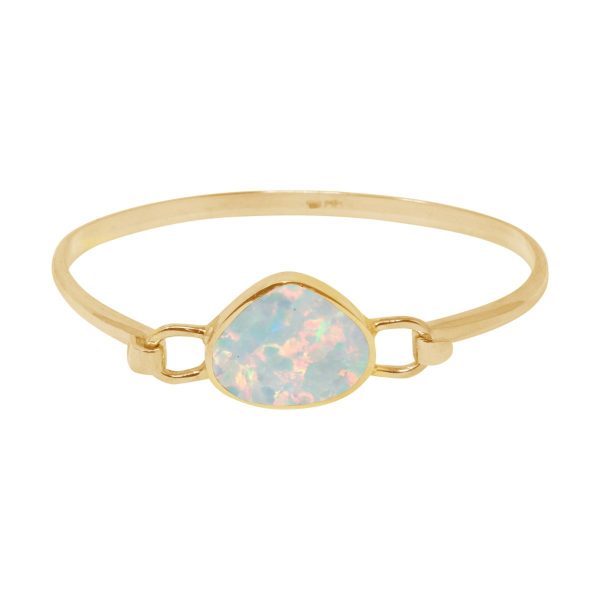 Yellow Gold Oplaite Sun Ice Bangle