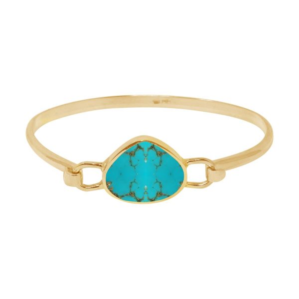 Yellow Gold Turquoise Bangle