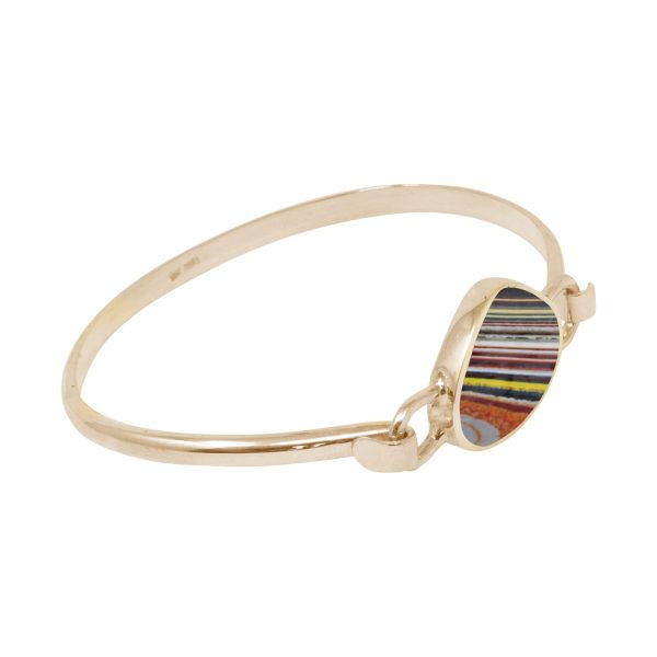 Yellow Gold Fordite Bangle