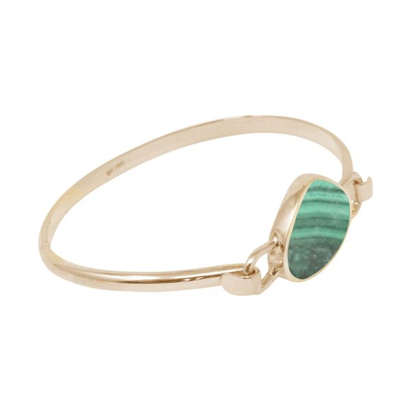 Yellow Gold Malachite Bangle