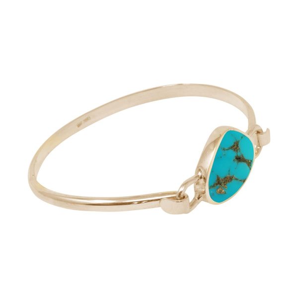 Yellow Gold Turquoise Bangle