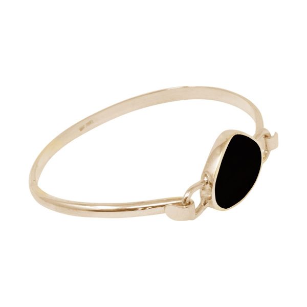 Yellow Gold Whitby Jet Bangle