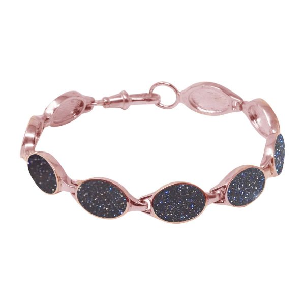 Rose Gold Blue Goldstone Bracelet