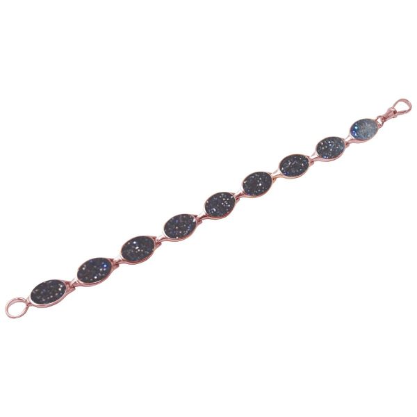 Rose Gold Blue Goldstone Bracelet