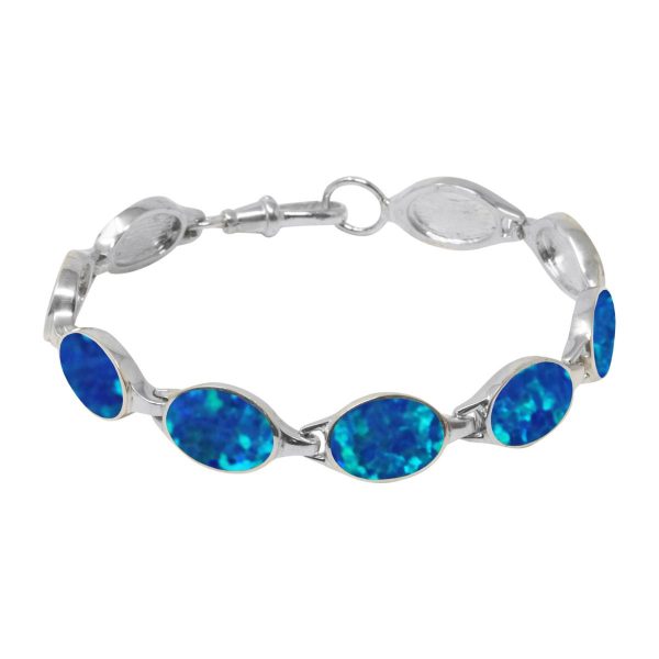 Silver Opalite Cobalt Blue Bracelet