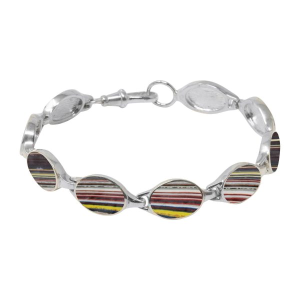 Silver Fordite Bracelet