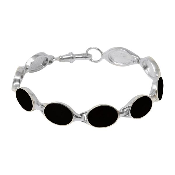 Silver Whitby Jet Bracelet