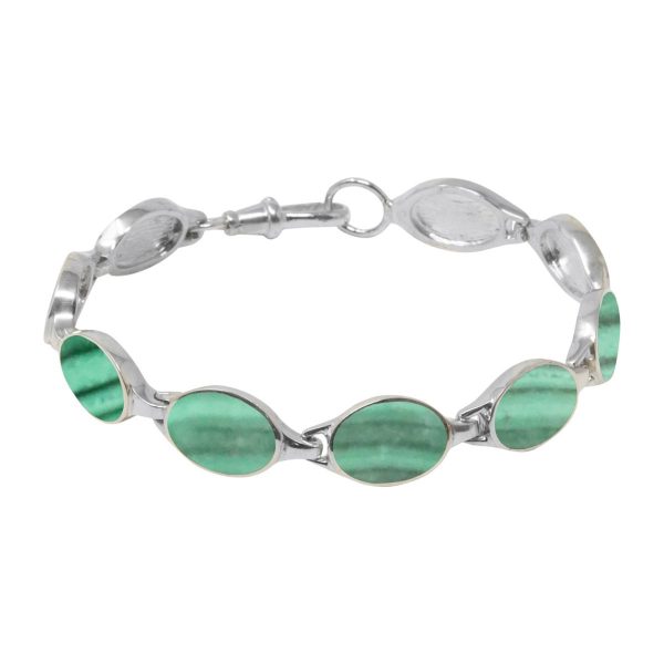 White Gold Malachite Bracelet