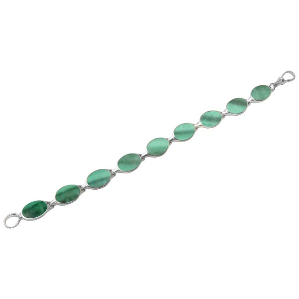 White Gold Malachite Bracelet