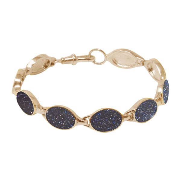 Yellow Gold Blue Goldstone Bracelet