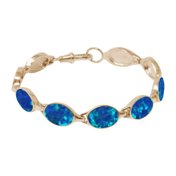 Yellow Gold Opalite Cobalt Blue Bracelet