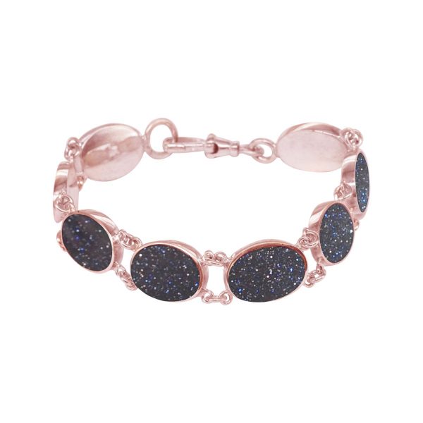 Rose Gold Blue Goldstone Bracelet