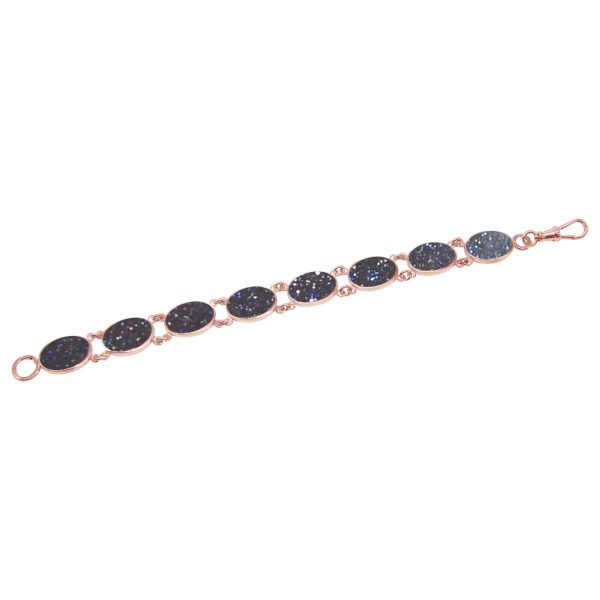 Rose Gold Blue Goldstone Bracelet