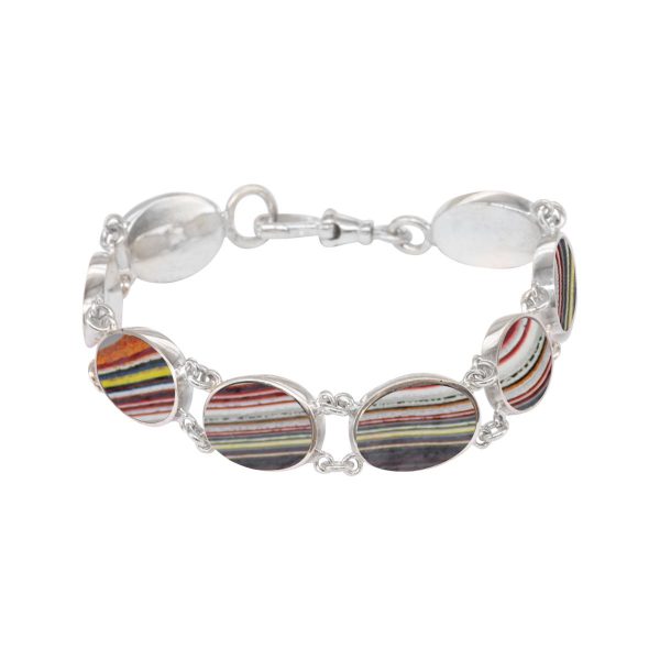 Silver Fordite Bracelet