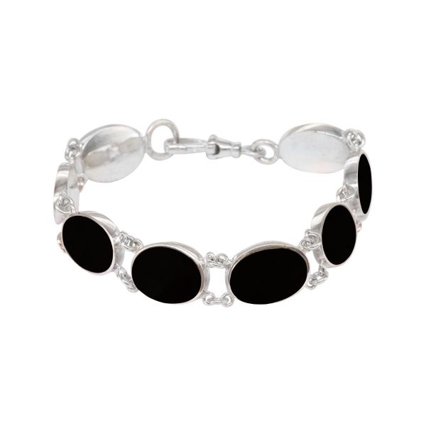 Silver Whitby Jet Bracelet