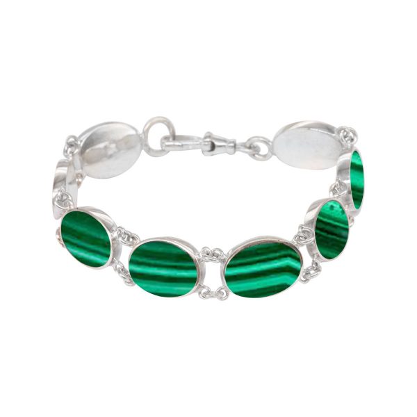 White Gold Malachite Bracelet