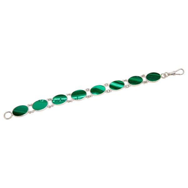 White Gold Malachite Bracelet