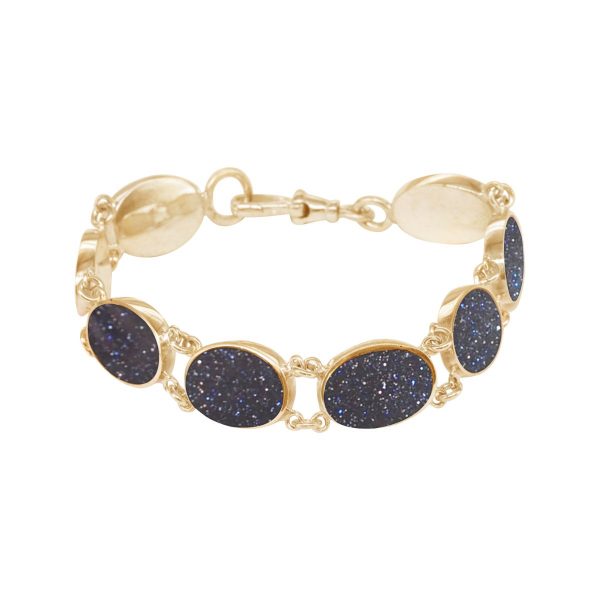 Yellow Gold Blue Goldstone Bracelet