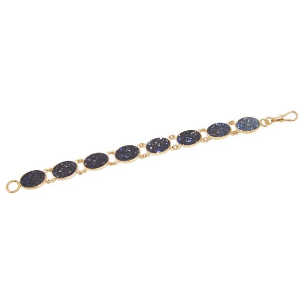 Yellow Gold Blue Goldstone Bracelet