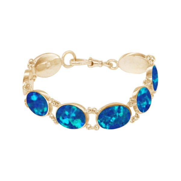 Yellow Gold Opalite Cobalt Blue Bracelet