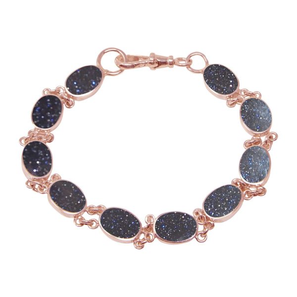 Rose Gold Blue Goldstone Bracelet