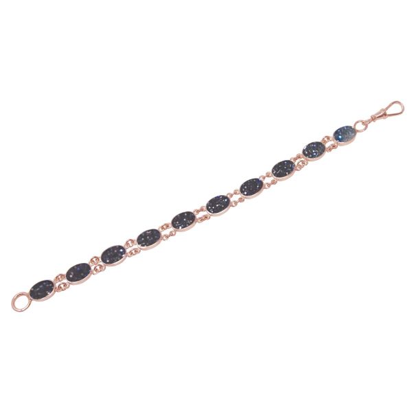 Rose Gold Blue Goldstone Bracelet