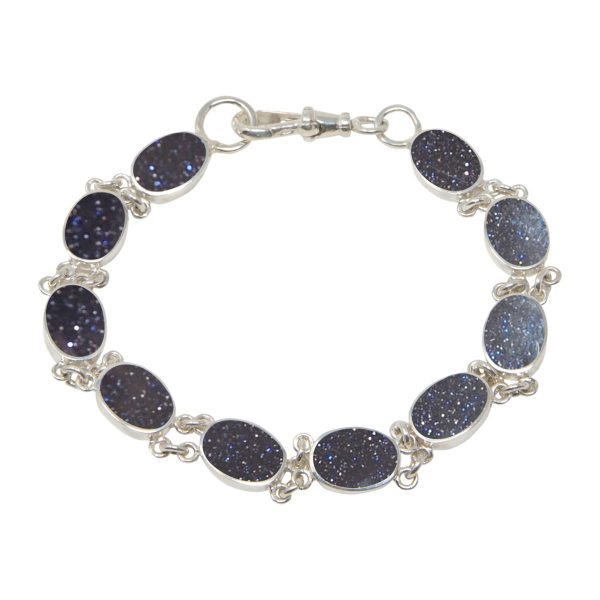 Silver Blue Goldstone Bracelet