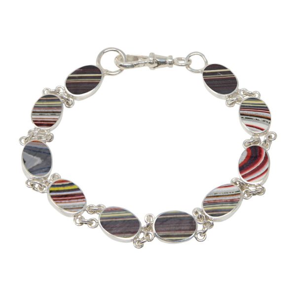 Silver Fordite Bracelet