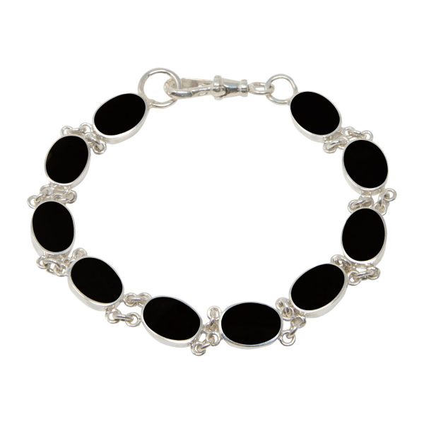 Silver Whitby Jet Bracelet