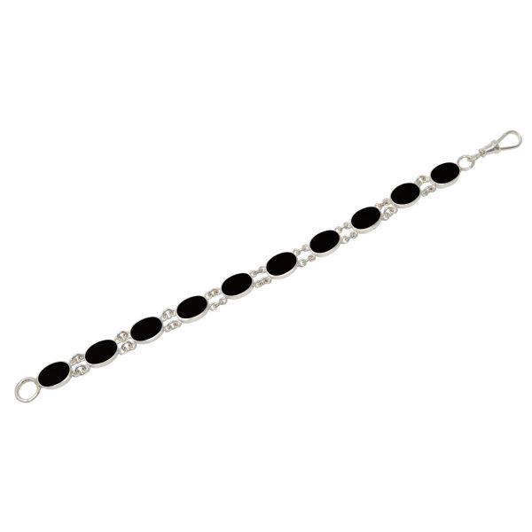 Silver Whitby Jet Bracelet