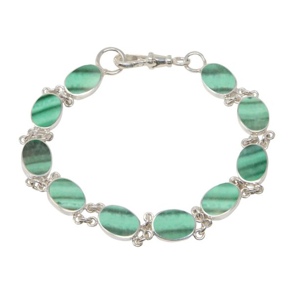 White Gold Malachite Bracelet