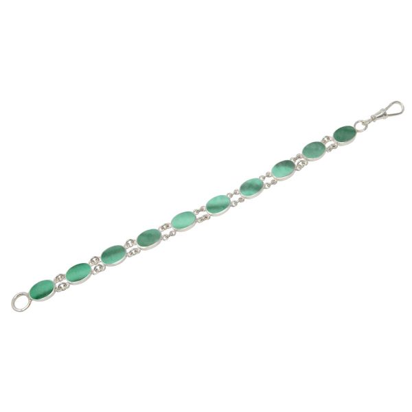 White Gold Malachite Bracelet