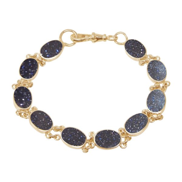 Yellow Gold Blue Goldstone Bracelet