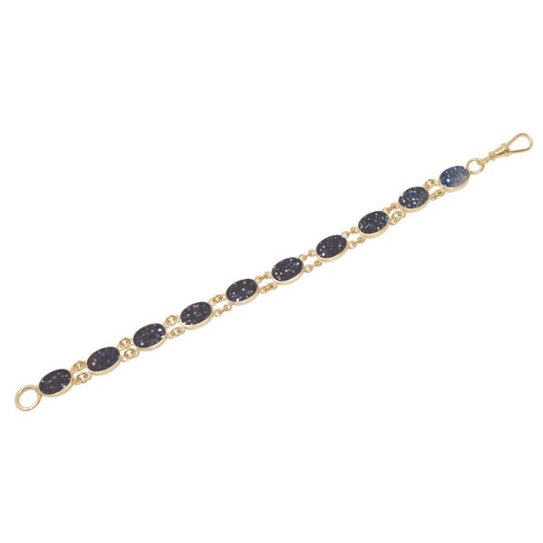 Yellow Gold Blue Goldstone Bracelet