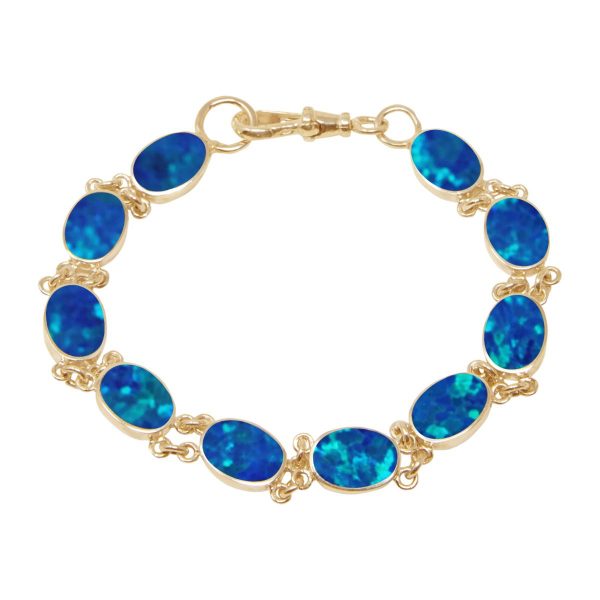 Yellow Gold Opalite Cobalt Blue Bracelet