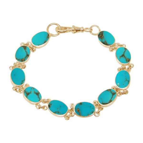 Yellow Gold Turquoise Bracelet