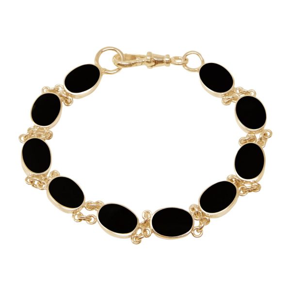 Yellow Gold Whitby Jet Bracelet