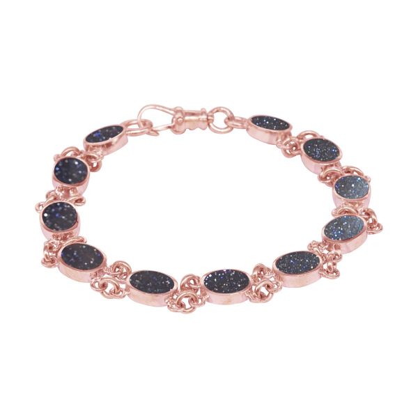 Rose Gold Blue Goldstone Bracelet