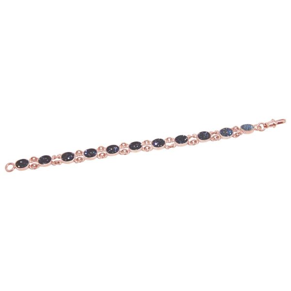 Rose Gold Blue Goldstone Bracelet